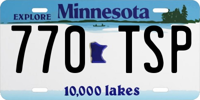 MN license plate 770TSP