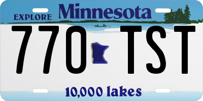 MN license plate 770TST