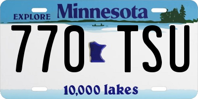 MN license plate 770TSU