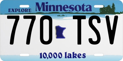 MN license plate 770TSV
