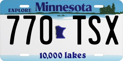 MN license plate 770TSX