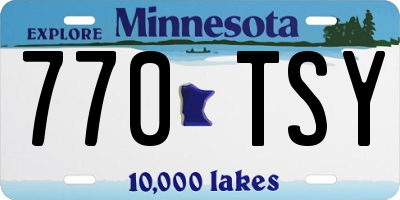 MN license plate 770TSY