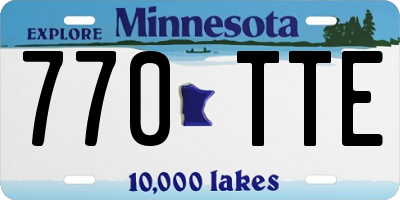 MN license plate 770TTE