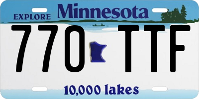 MN license plate 770TTF