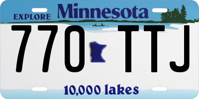 MN license plate 770TTJ