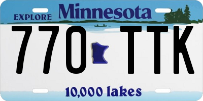 MN license plate 770TTK