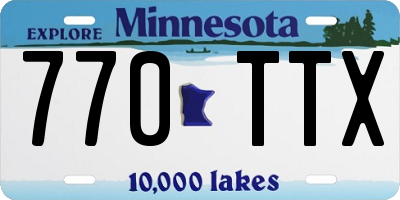 MN license plate 770TTX