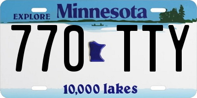 MN license plate 770TTY