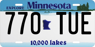 MN license plate 770TUE