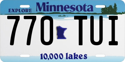 MN license plate 770TUI