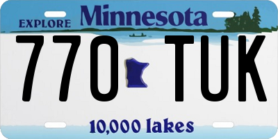 MN license plate 770TUK