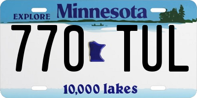 MN license plate 770TUL