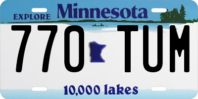 MN license plate 770TUM
