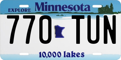 MN license plate 770TUN