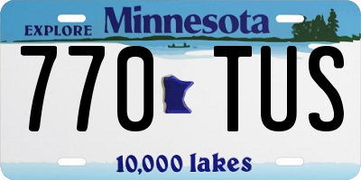 MN license plate 770TUS
