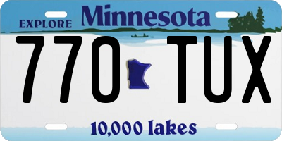 MN license plate 770TUX