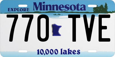 MN license plate 770TVE