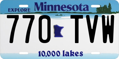 MN license plate 770TVW