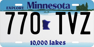 MN license plate 770TVZ