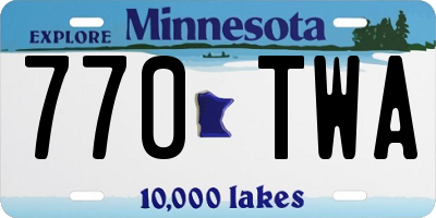 MN license plate 770TWA