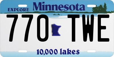 MN license plate 770TWE