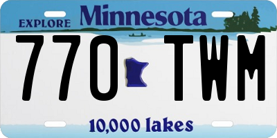 MN license plate 770TWM