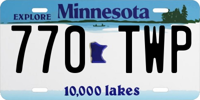 MN license plate 770TWP