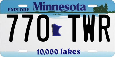 MN license plate 770TWR