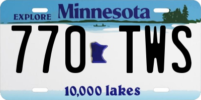 MN license plate 770TWS