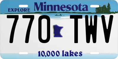MN license plate 770TWV