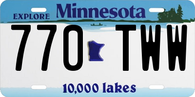 MN license plate 770TWW