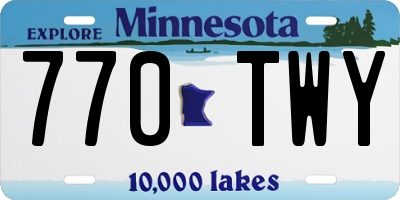 MN license plate 770TWY
