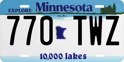 MN license plate 770TWZ