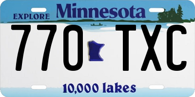MN license plate 770TXC