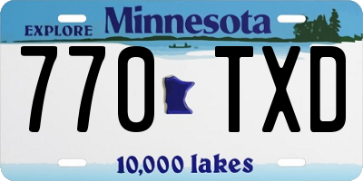 MN license plate 770TXD