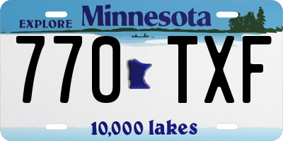 MN license plate 770TXF