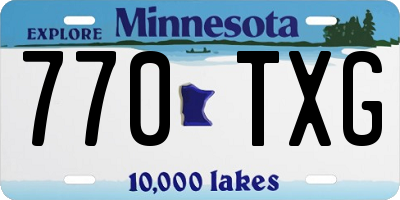 MN license plate 770TXG