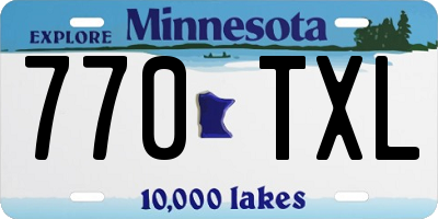 MN license plate 770TXL