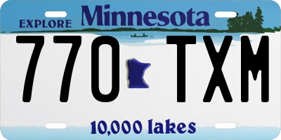 MN license plate 770TXM