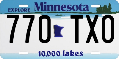 MN license plate 770TXO