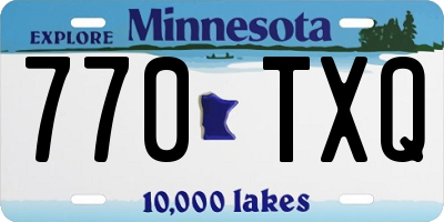 MN license plate 770TXQ
