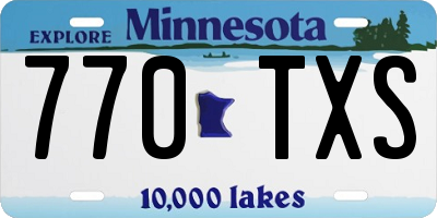 MN license plate 770TXS