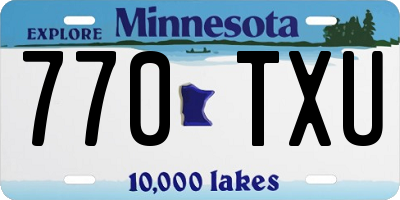 MN license plate 770TXU
