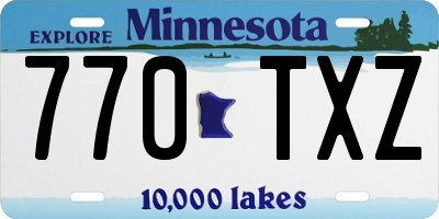 MN license plate 770TXZ
