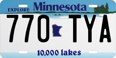 MN license plate 770TYA