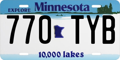 MN license plate 770TYB