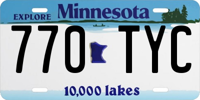 MN license plate 770TYC