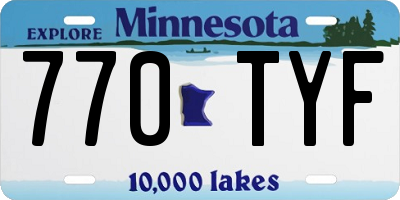 MN license plate 770TYF