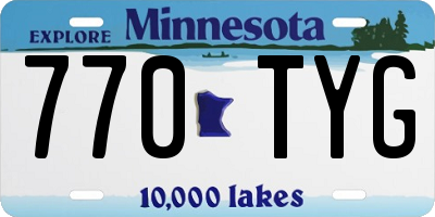MN license plate 770TYG