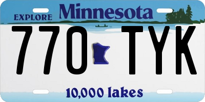 MN license plate 770TYK